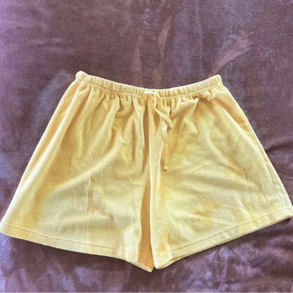 Sunflower Yellow Comfortable Terry Towel Type Women's Shorts Size L Beach